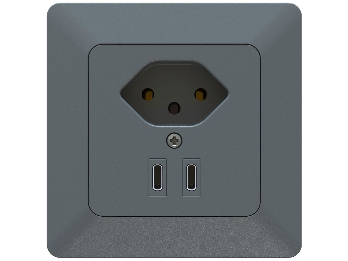UP-Kombination MAX HAURI priamos 2×USB-C 3000mA 5…12V anthrazit