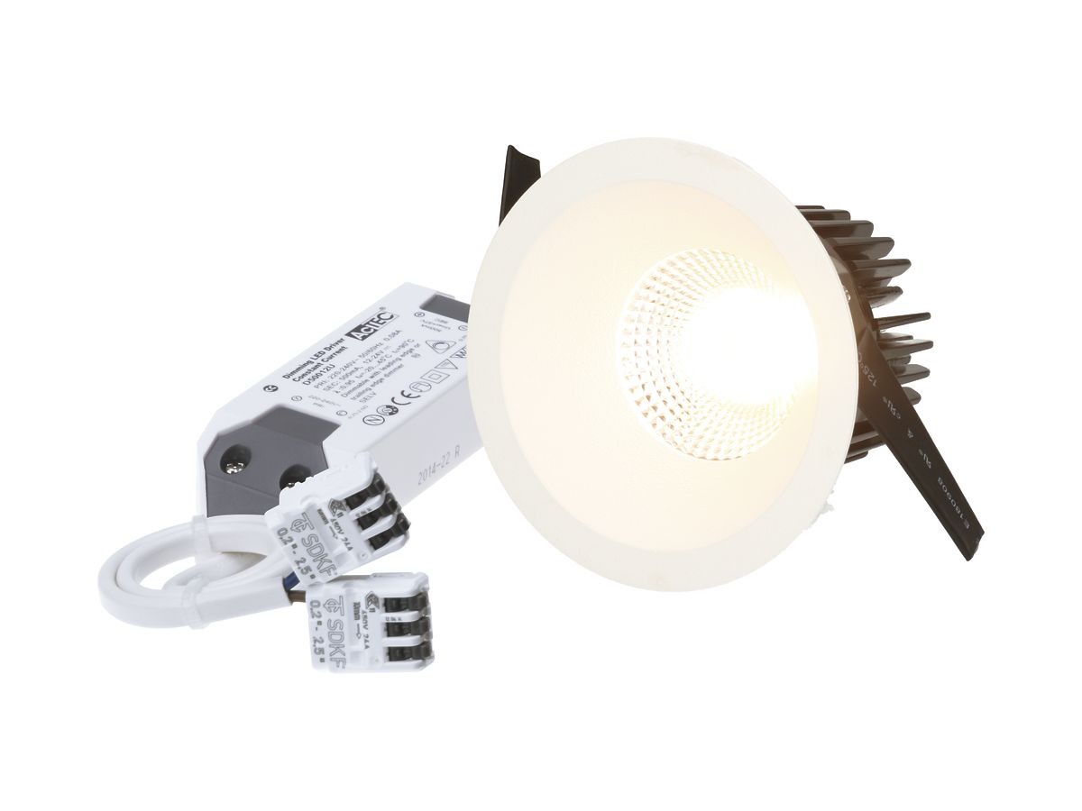 EB-LED-Spot ATMO 80 10.5W 230V 960lm 3000K Loch-Ø80mm weiss 38° IP44