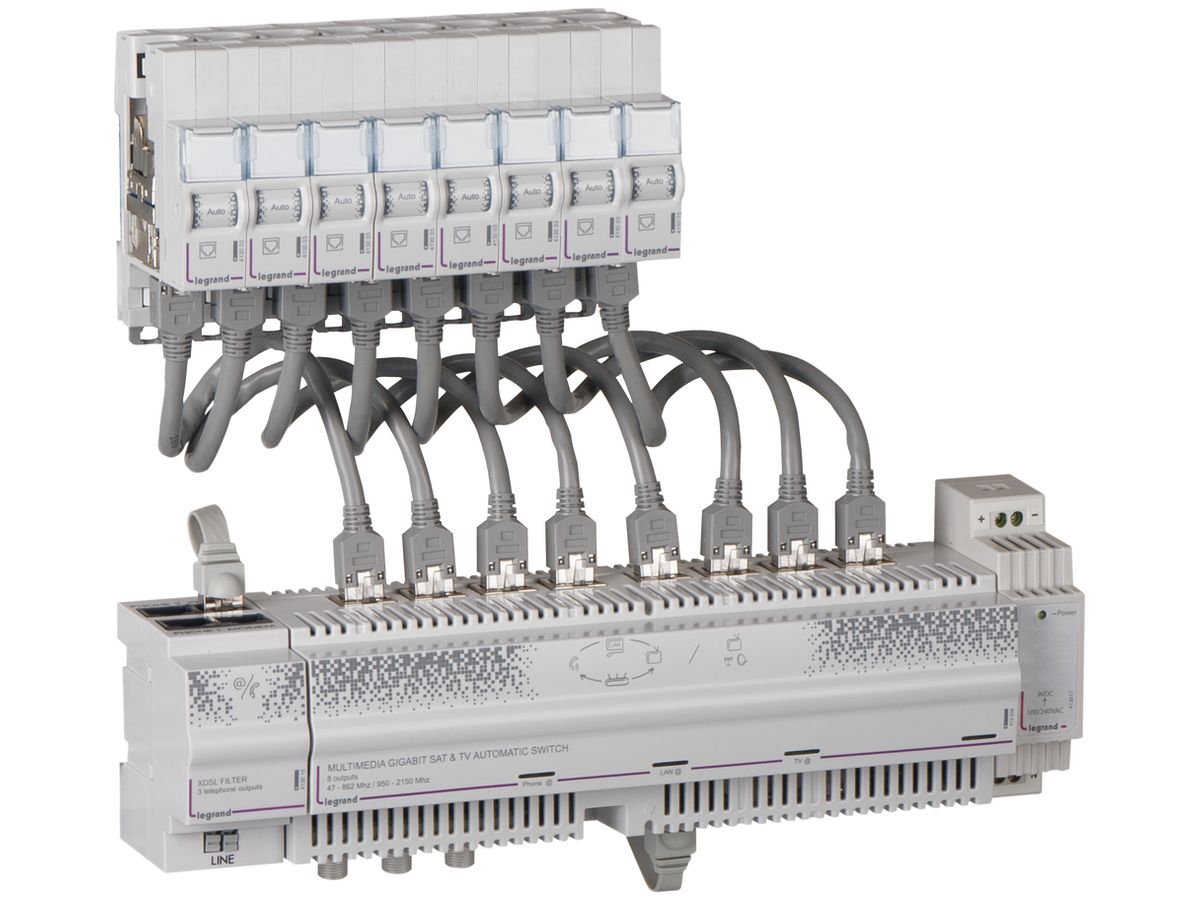 Komplettset Netzwerk Legrand Optimum Gigabit Kabel-FS für 8 RJ45