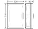 Apparategehäuse Hensel FP 0471 grau leer mit Türe geschlossen 366×546×186mm
