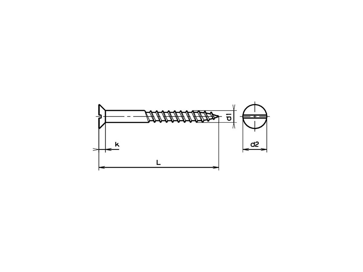 Holzschraube FERRONORM Schlitz Ø1.6×10mm Stahl verzinkt