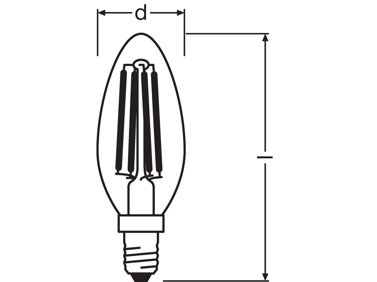 LED-Lampe Parathom PRO CLASSIC B40 FIL DIM E14 5W 927