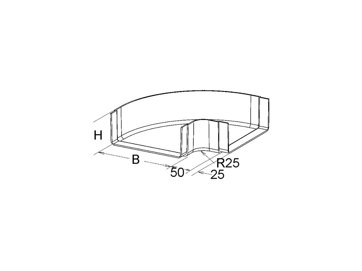 Horizontalwinkel EBO 250×80mm