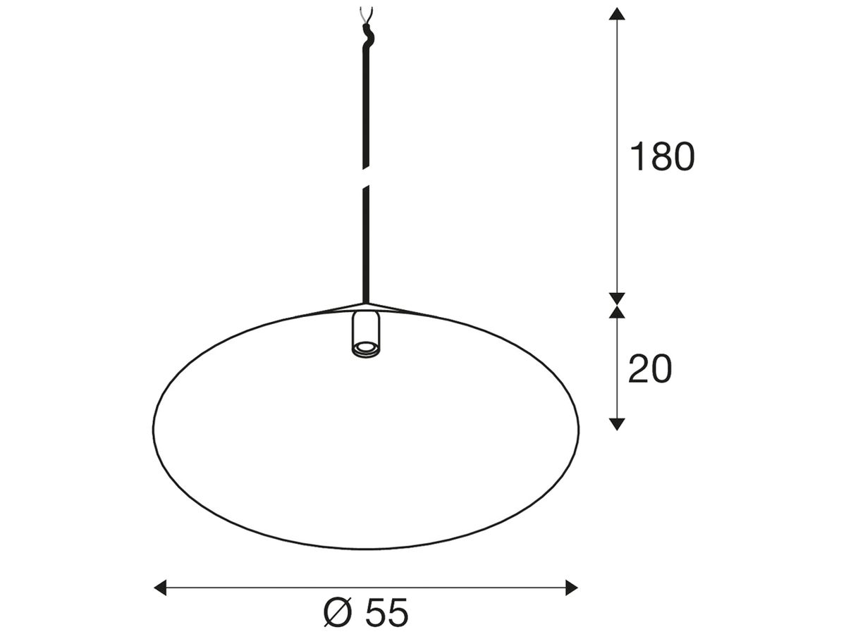 Pendelleuchte SLV MAGICO 55 E27 1×10W DIM Ø550mm schwarz