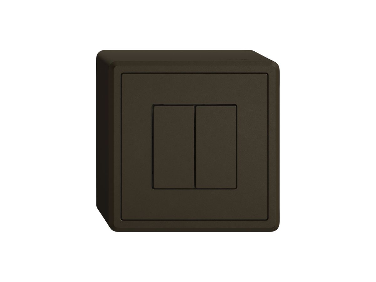 AP-Druckschalter EDIZIO.liv Wiser SNAPFIX® m.Nebenstelle 2T 2B umbra