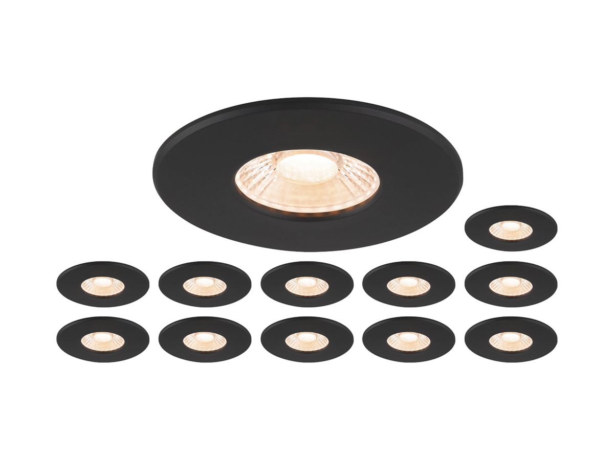 LED-Downlight SLV UNIVERSAL 8W 680lm 927…960 IP65 38° DIM Ø88.5 schwarz 12 Stk