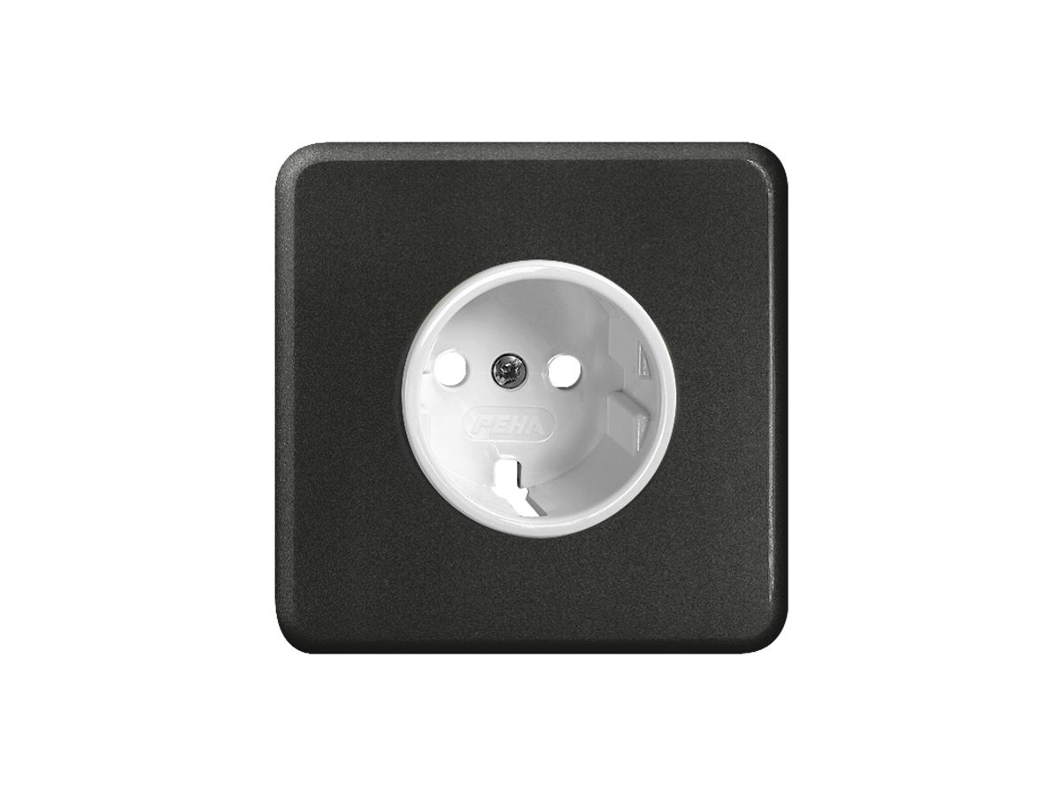 Frontset FH zu Steckdose Schuko schwarz