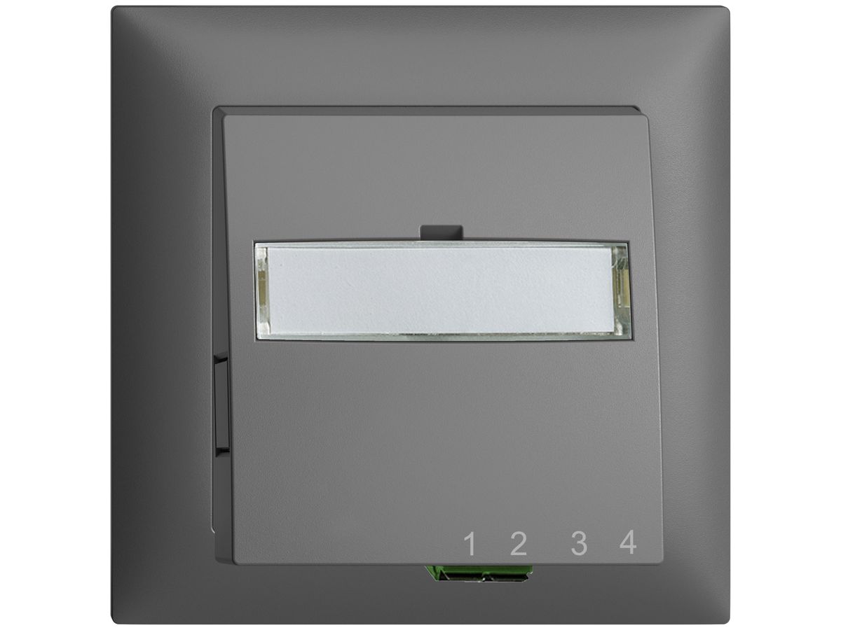 UP-Anschlussdose FTTH EDIZIOdue FH 1×LC APC Duplex FMI dunkelgrau