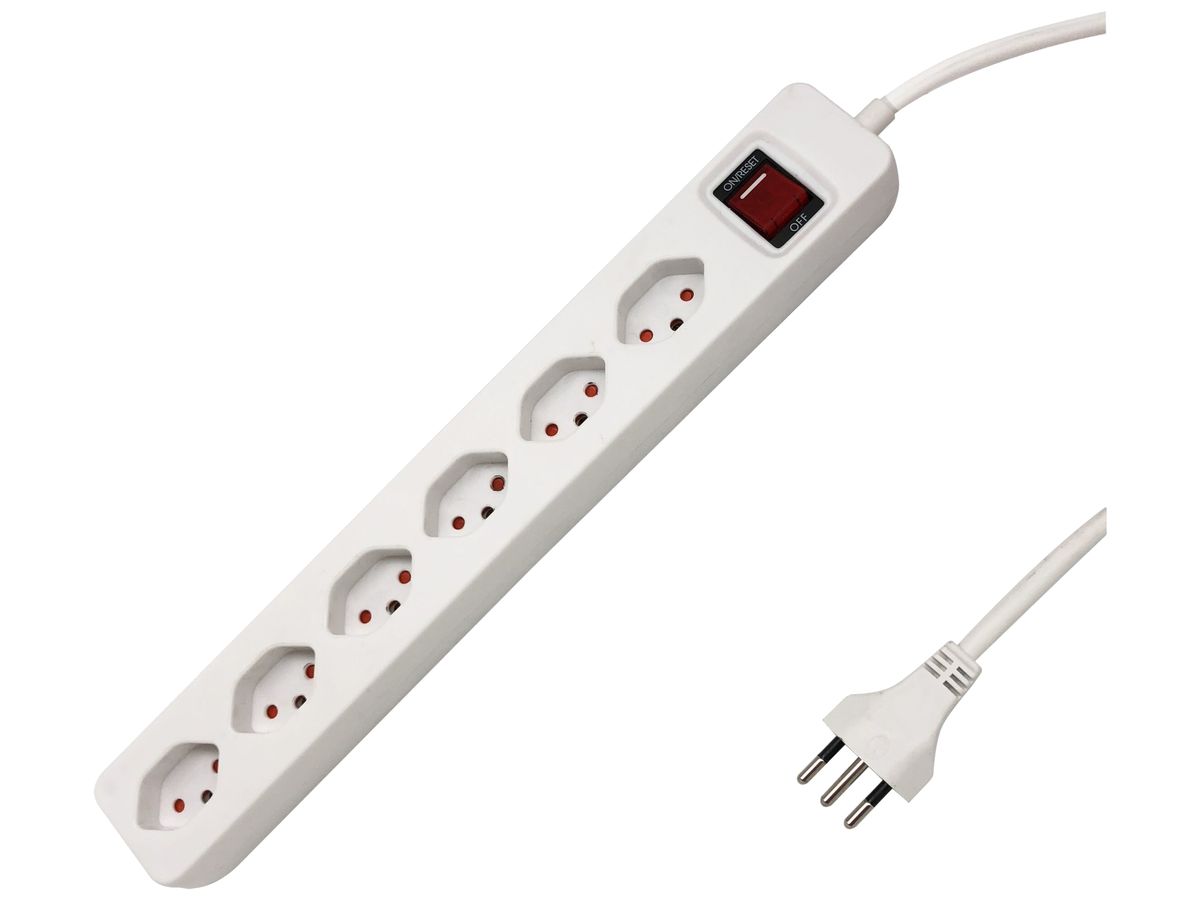 Steckdosenleiste PLUS 10A I/O 6×T13 1.5m weiss