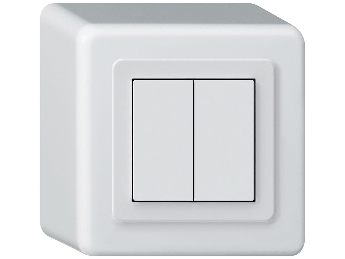 AP-KNX-Taster Hager BA basico Q 2-fach 88×88mm weiss