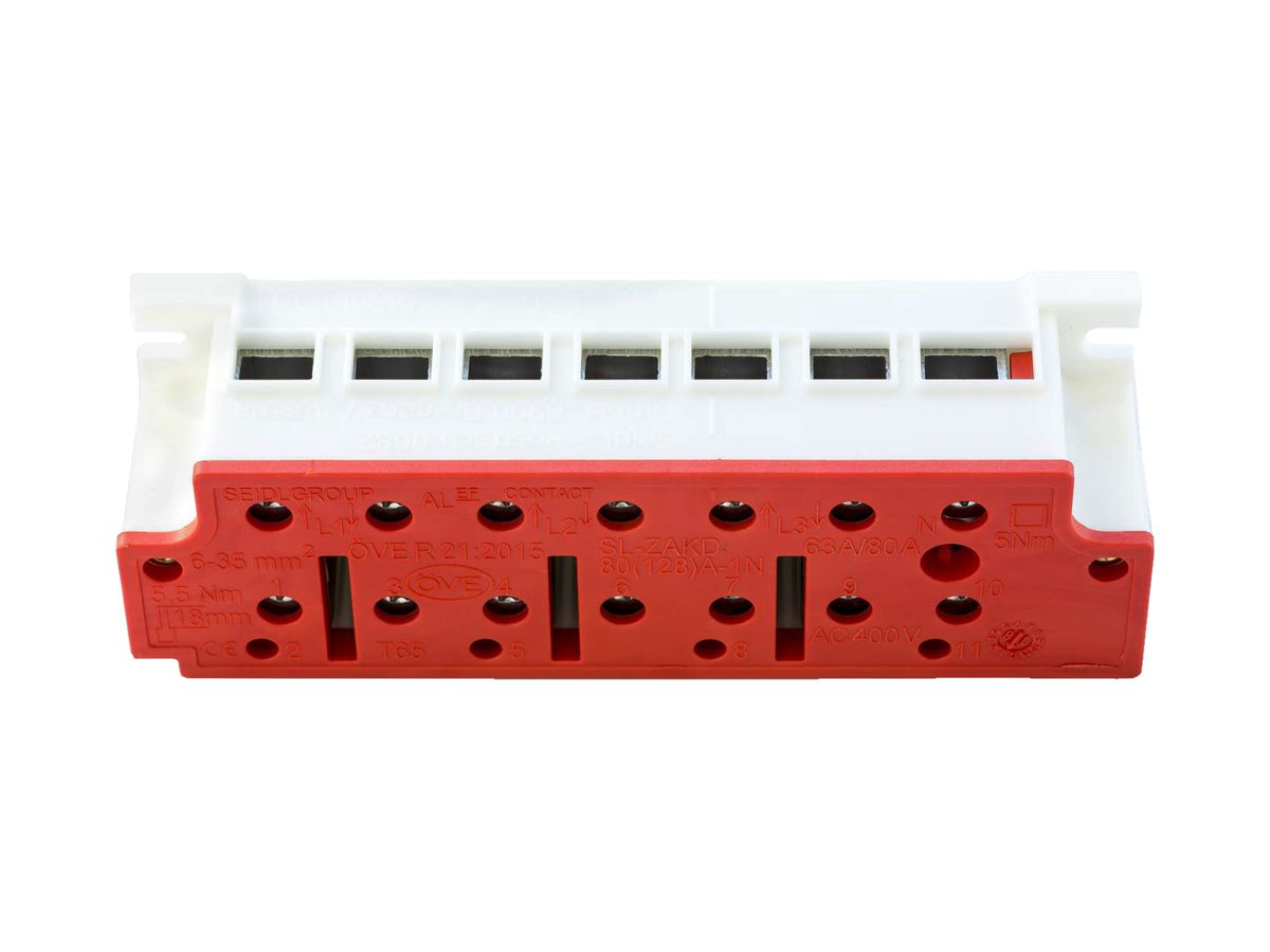 Zähleranschlussklemme SEIDL SL-ZAKD 80 (128)A-1N-o.TRE-A-SB 400V 80A