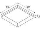Einbaurahmen SLV PANEL 600 Stahl 600×600×71mm weiss