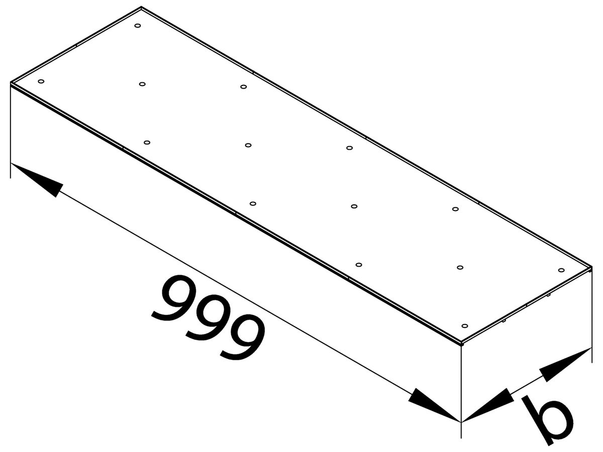 Deckel tehalit BKG Oberteil Wanne für Bodenkanal 400×1000×3mm
