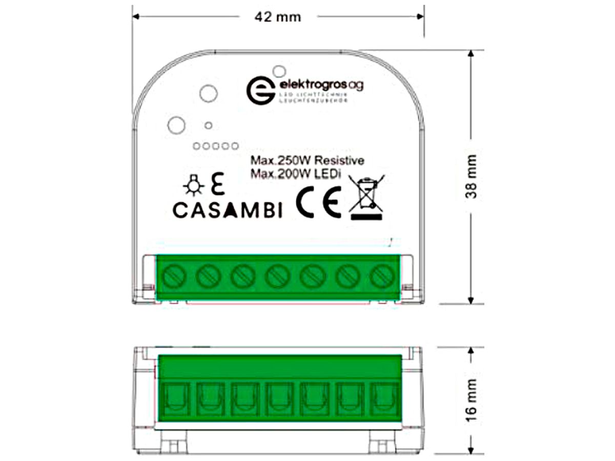 Lichtsteuerung Elektrogros CASAMBI IP20 IN:100…240V OUT:230V DIM