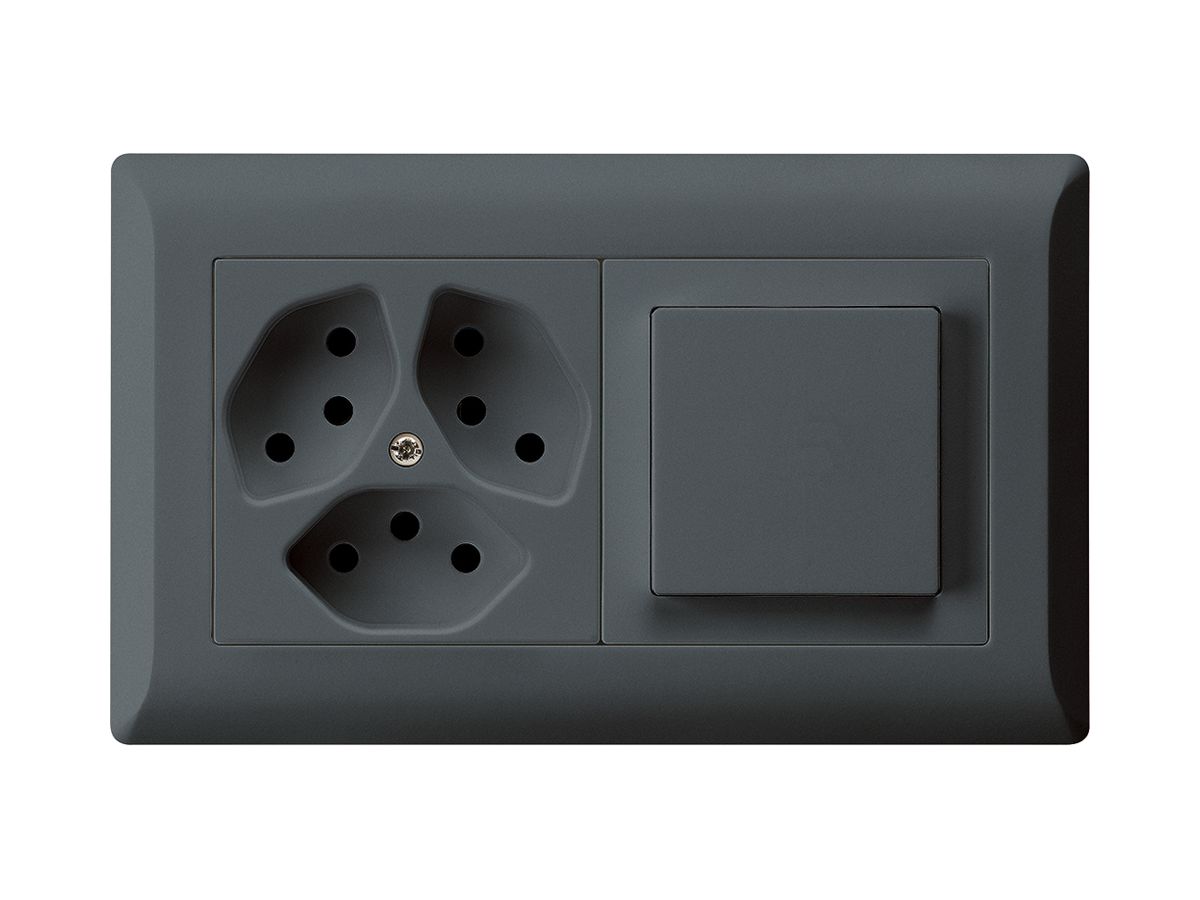 UP-Kombination kallysto.line Gr.I-I horizontal 3×Typ 13+Schalter S3 anthrazit