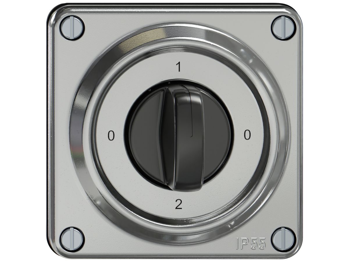 Drehschalter ELEMENT SNAPFIX® 2/1L 16A 400V 0-1-0-2 alu