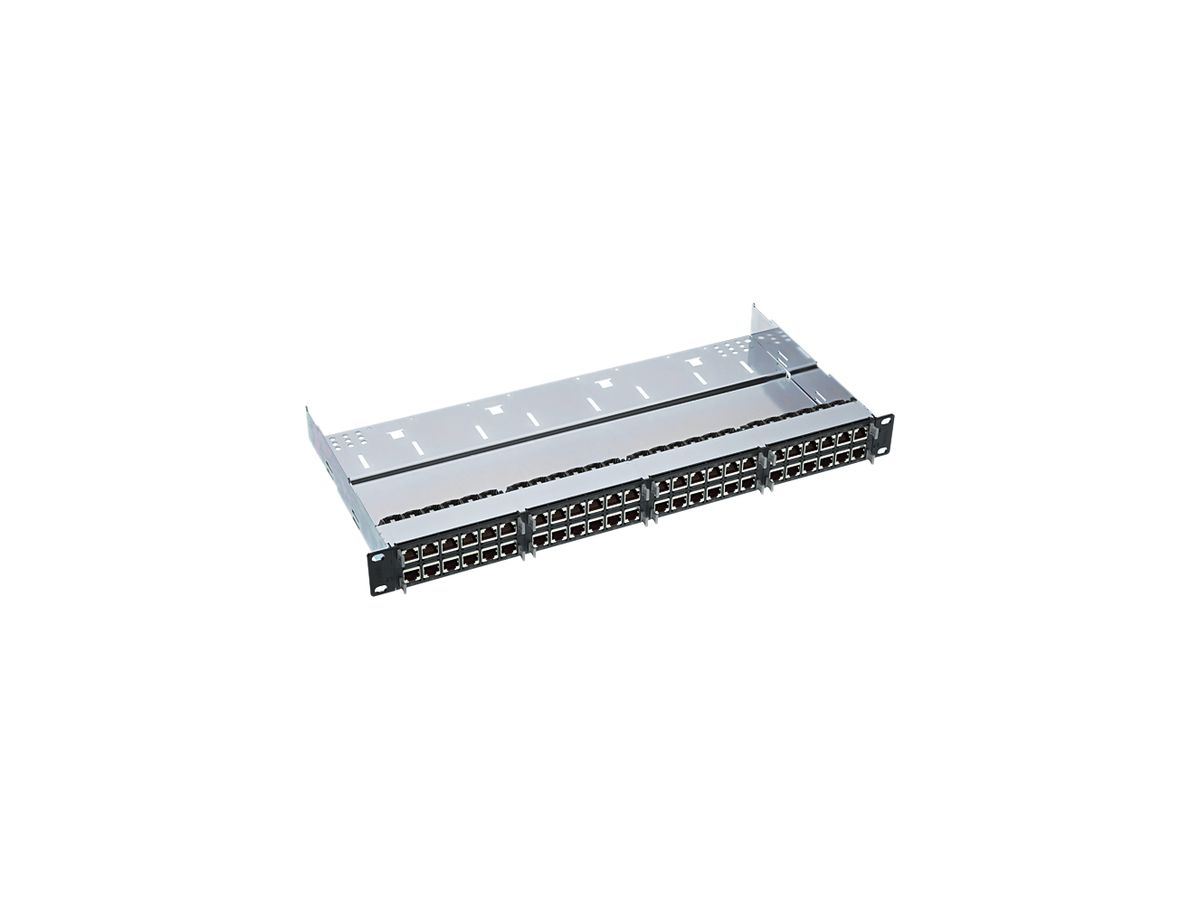 Rangierfeld 19" HD 1HE Kat.6A mit 48×RJ45s 43.2×482.6×225mm schwarz