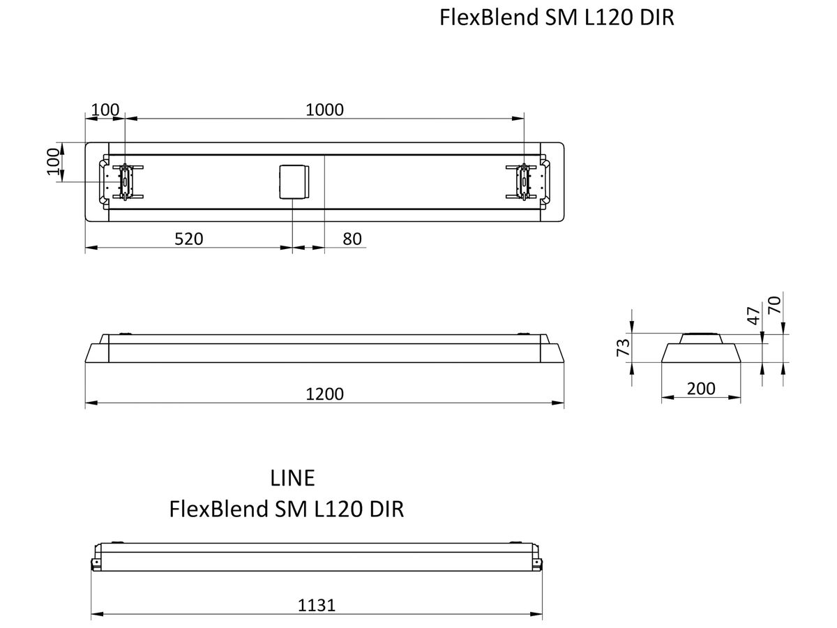 LED-Deckenleuchte FlexBlend SM340C L120 2800lm grau