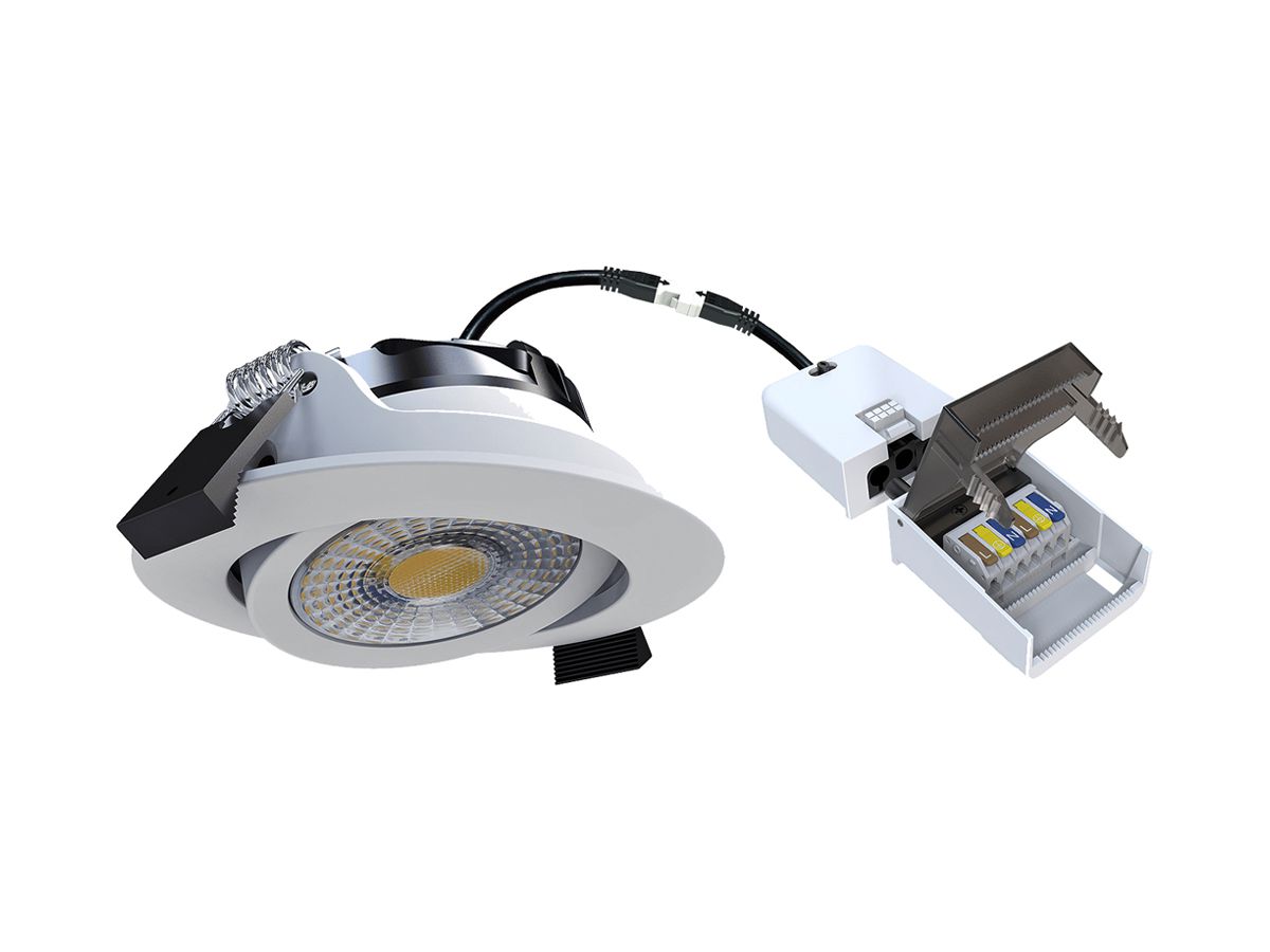 LED-Downlight DOTLUX CIRCLEmini-flat 6W 760lm 2700…4000K IP20/IP54 DIM weiss