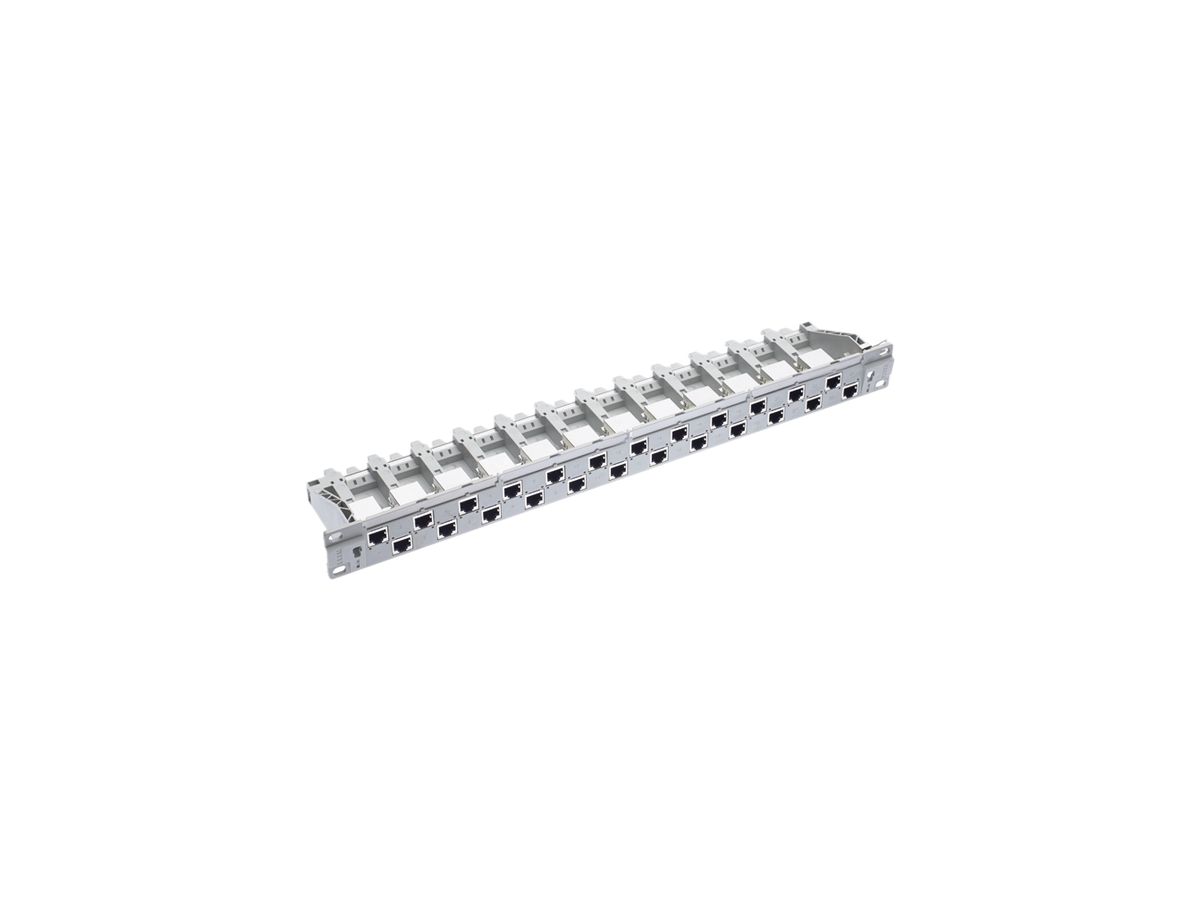 Rangierfeld 19" R&M Basic 1HE 24×RJ45 C6e/s-grau