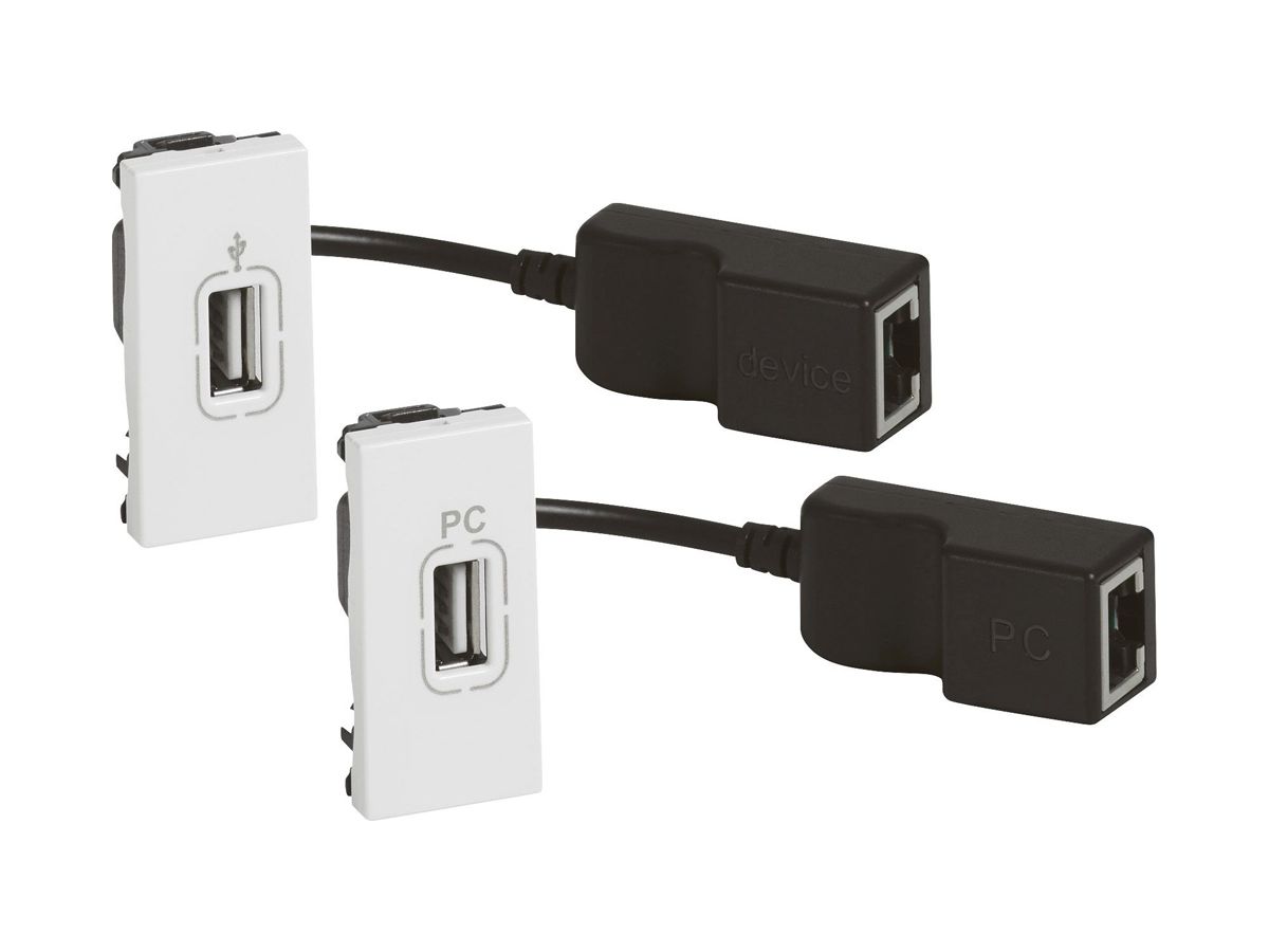 USB-Datenverstärker MOS USB Typ-A 2×1 Modul weiss