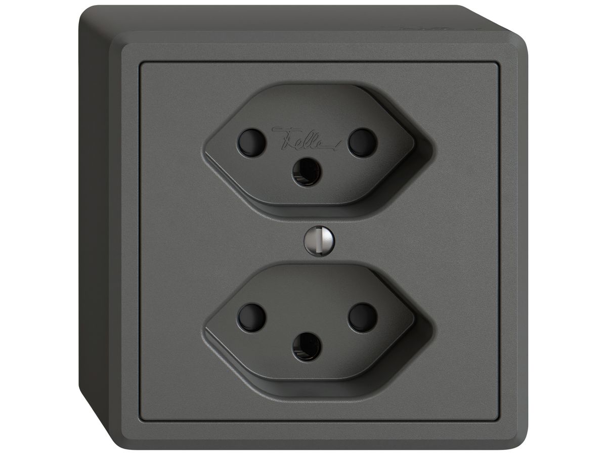 AP-Steckdose EDIZIO.liv SNAPFIX® 2×T13 mit Shutter dgu