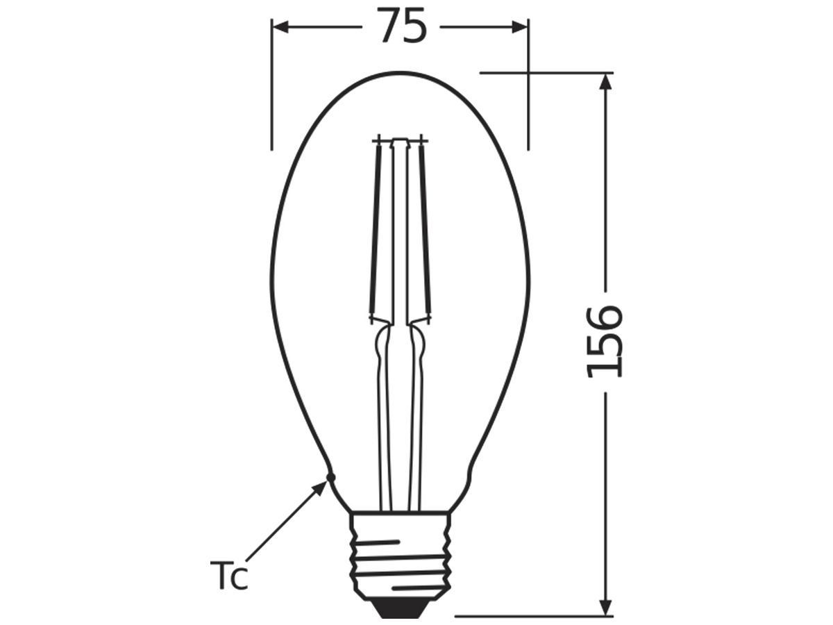 LED-Lampe LEDVANCE Vintage OVAL E27 4W 470lm 2400K Ø75×156mm klar Gold