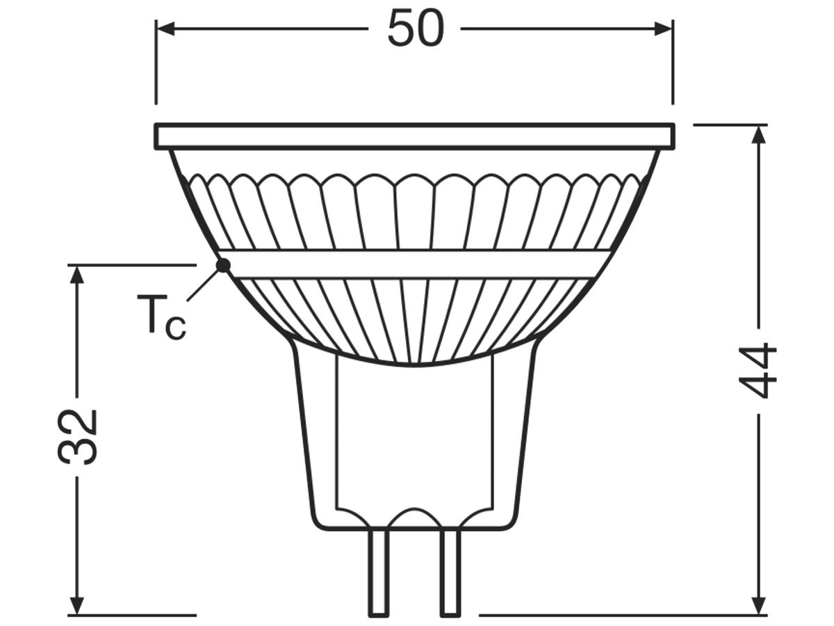 LED-Lampe LEDVANCE GU5.3 12V 2.1W 210lm 2700K Ø50×44mm MR16 klar 120°