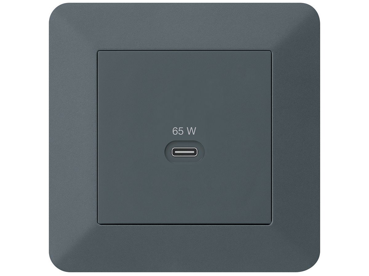 UP-USB-Ladesteckdose Hager kallysto.trend Typ C 65W 3250mA anthrazit