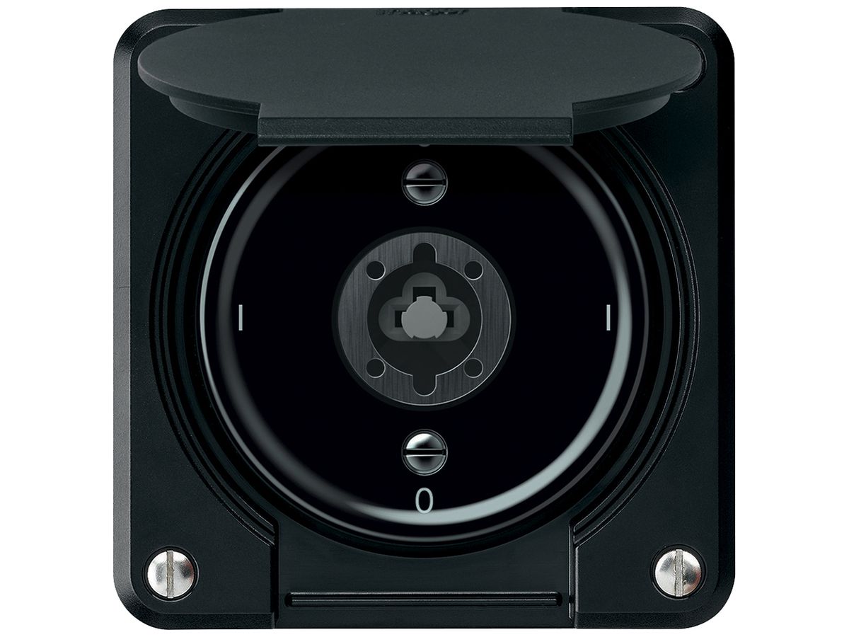 Schlüsselschalter robusto Ausschalter 3×1-polig 16A 250V 86×86mm schwarz