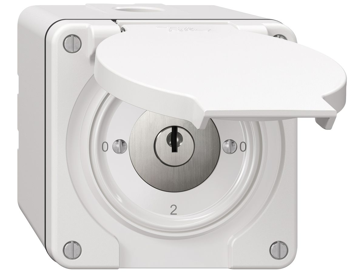 AP-Schlüsselschalter NEVO SNAPFIX® Umschalter 16A 400V 0-1-0-2 ws