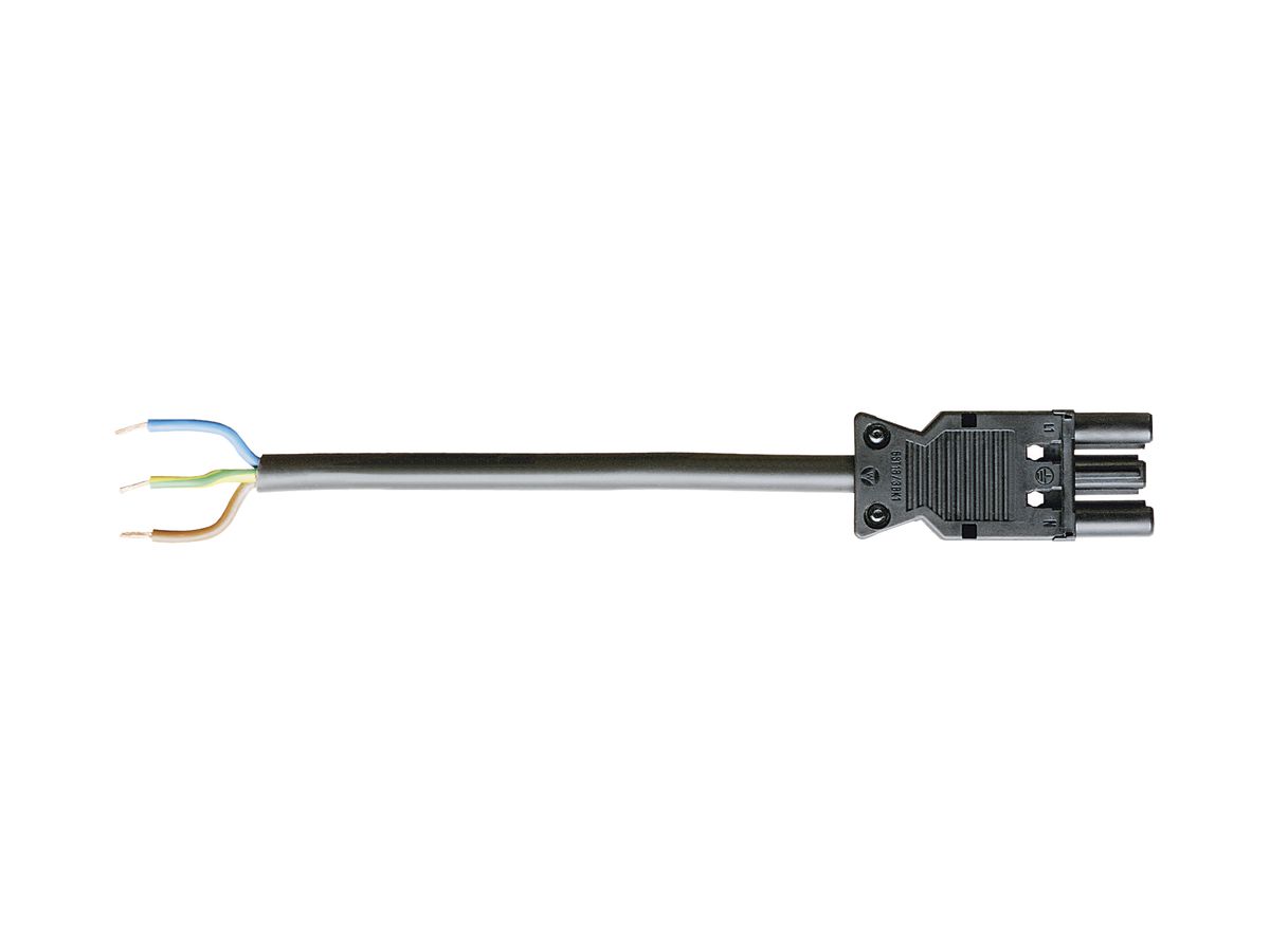 Anschlussleitung Wieland GST18i3 3×2.5mm² 250V 20A 3m schwarz Buchse, Cca