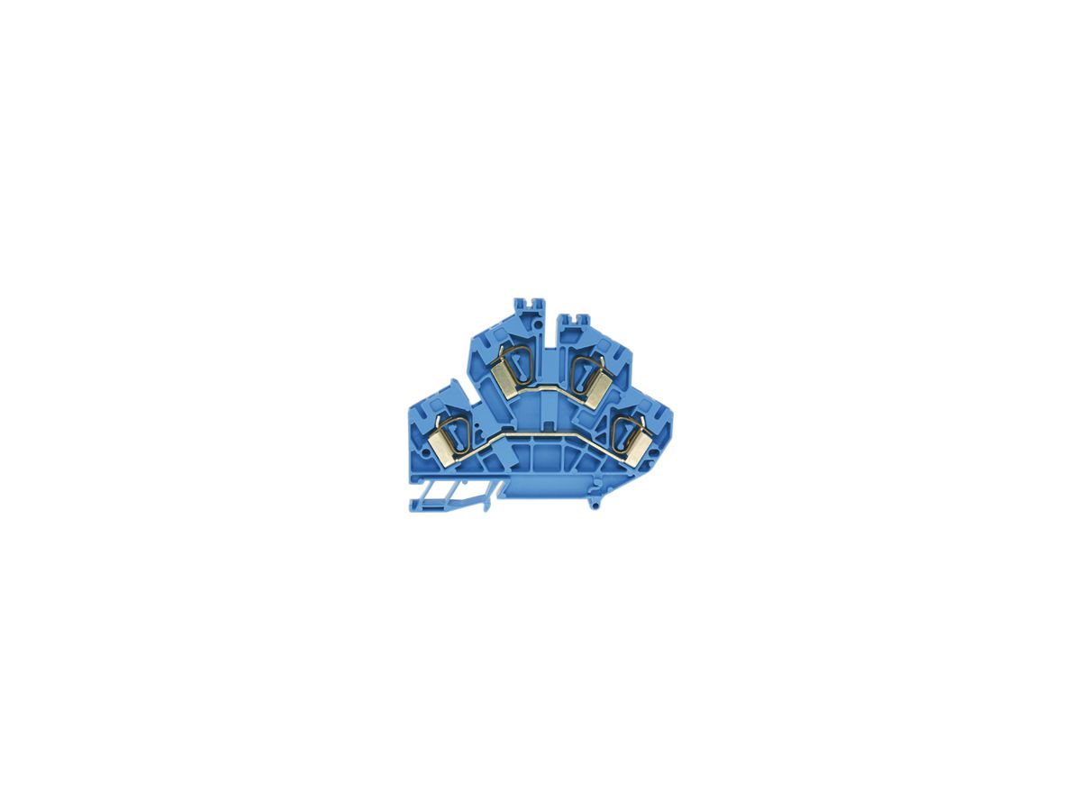 Durchgangs-Reihenklemme Woertz 0.5…4mm² 16A 300V Federzuganschluss 2×2 TH35 blau