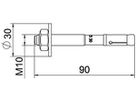 Bolzenanker BET BZ3 M10×90mm (0…30mm) Stahl