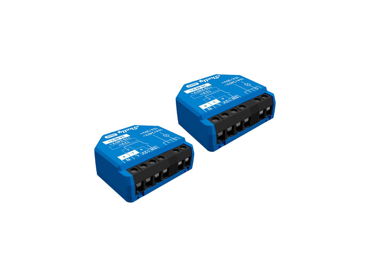 EB-RF-Schaltaktor Shelly 1 Gen3 1-Kan BLE/Wi-Fi 110…240V 2Stk