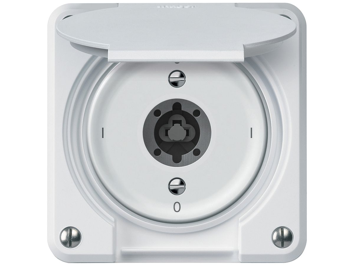 Schlüsselschalter robusto Ausschalter 1-polig 16A 250V 86×86mm weiss