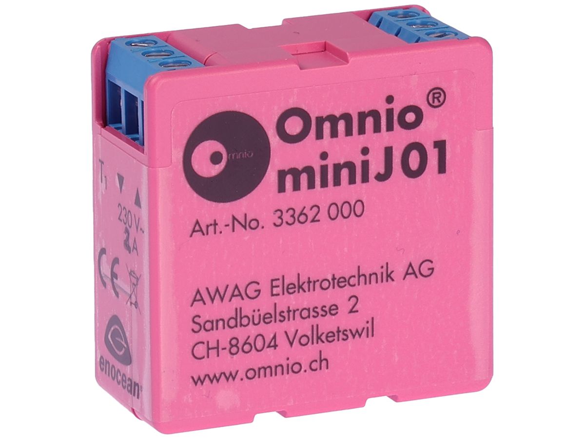 EB-RF-Jalousieaktor Omnio miniJ01, 1-Kanal 2A/230VAC, EnOcean