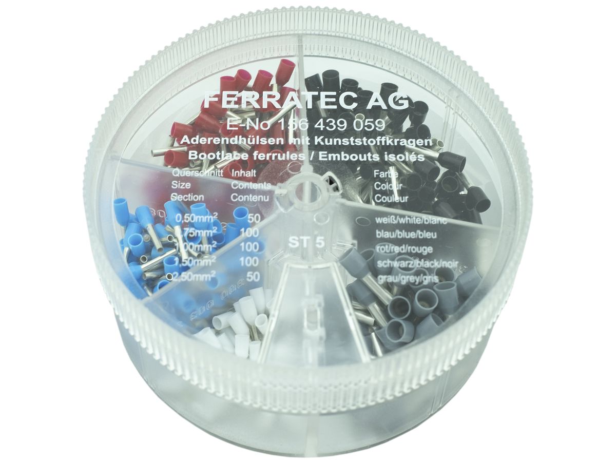Aderendhülsen-Sortiment Ferratec Typ B isoliert SD95