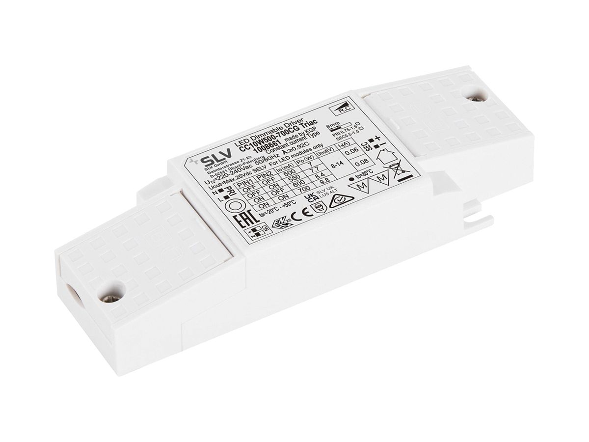 LED-Betriebsgerät SLV 7…9.8W 25V 500…700mA DIM 122×41×23mm