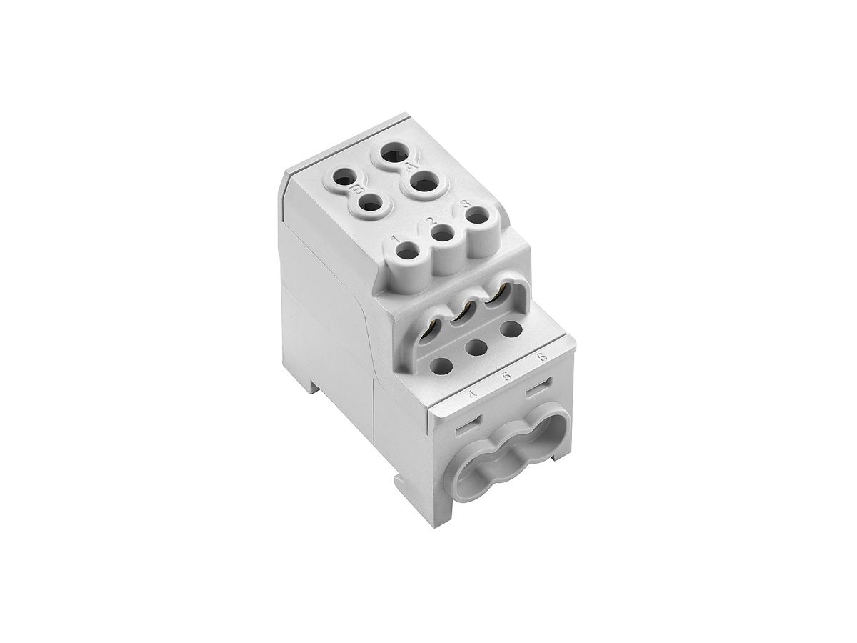 Verteilerblock WM WPD 110 1×70+1×35/6×16mm² 200A 1000V lichtgrau