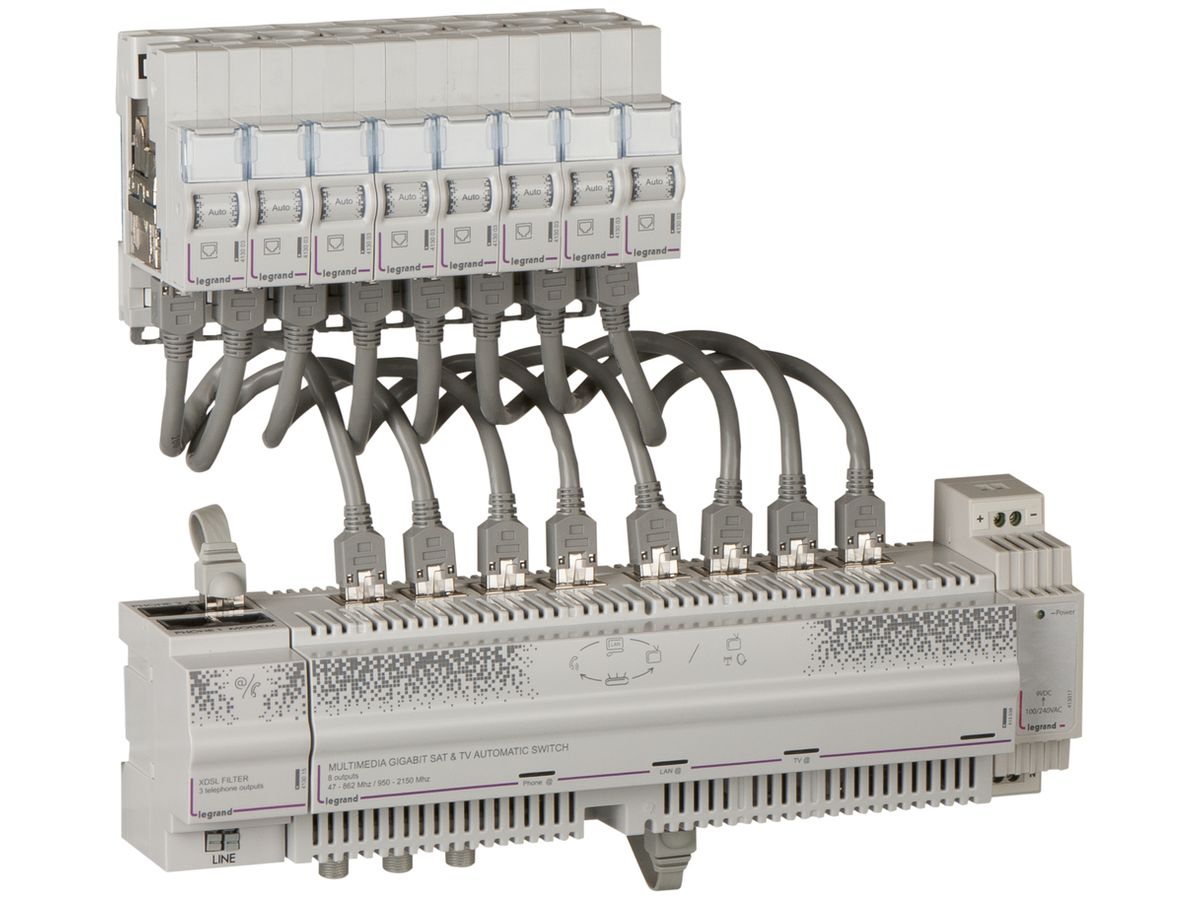 Komplettset Netzwerk Legrand Optimum Gigabit Sat. für 8 RJ45