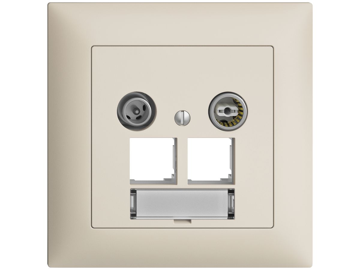 UP-Multimediadose EDIZIOdue FMI EASYNET 15dB, f.2×RJ45 S-One, crema