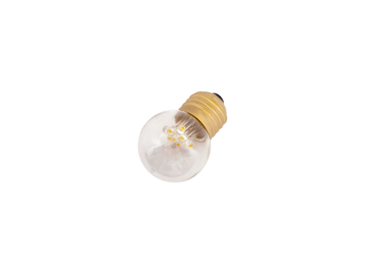 LED-Lampe ELBRO E27, 1.5W, 230V, 70lm, 2500K, 300°, Ø45, weiss, klar