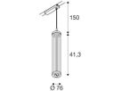 LED-Pendelleuchte SLV QUIMERA AD1PH 8W 330lm 927 DIM Ø76×470mm Messing