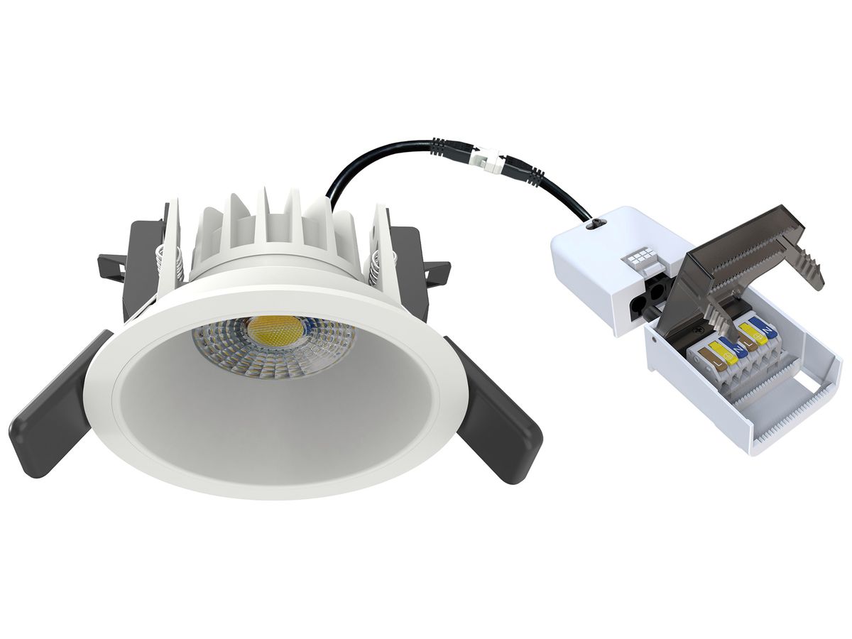 LED-Downlight DOTLUX MULTIsnap 6W 685lm 2700…4000K IP20/IP44 WB DIM Ø90mm weiss