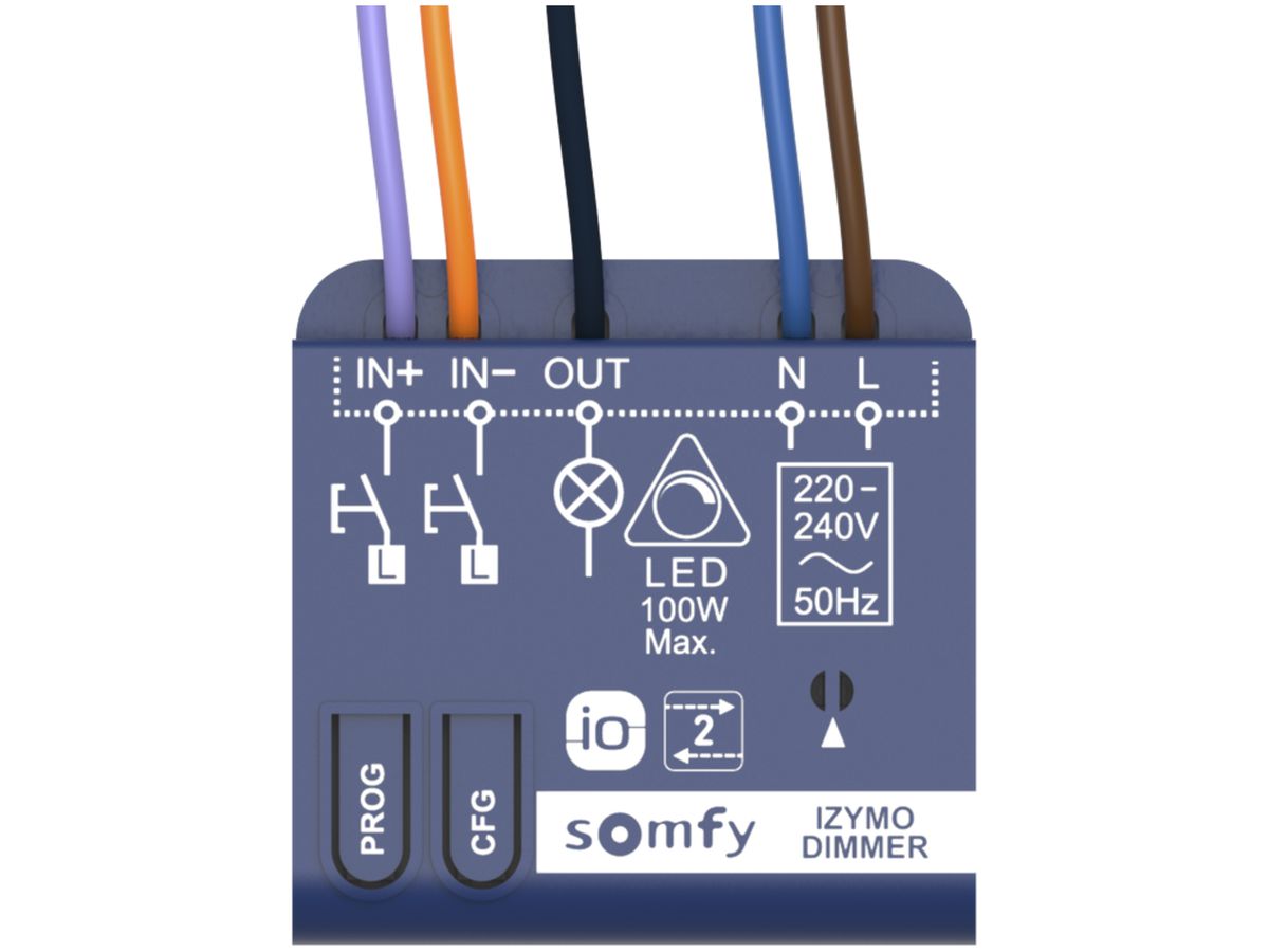 EB-Funkempfänger Somfy izymo io DIMMER, 1-Kanal-Dimmaktor 230V/150W