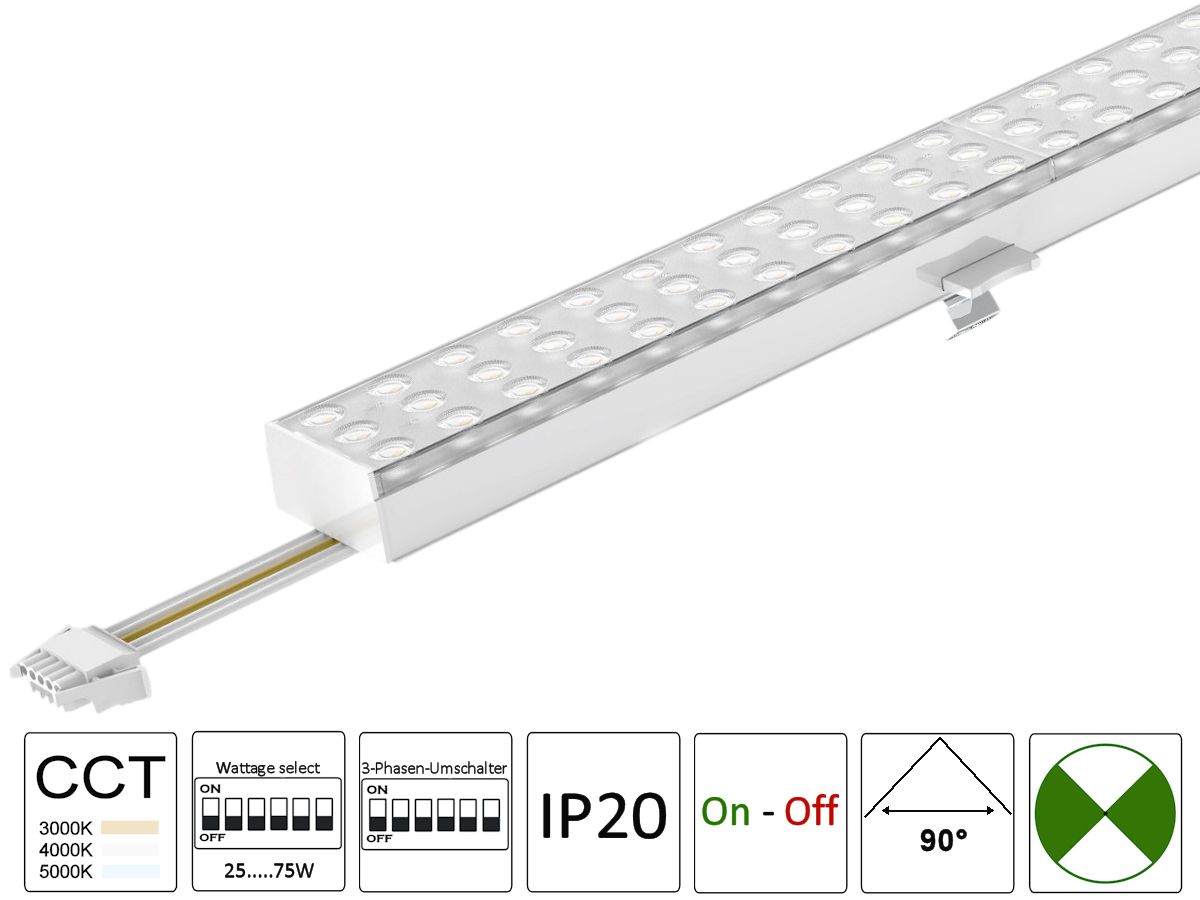 LED RetroFlex NEW Lens-Optic 1.5m,NOT,ws - 25-75W,3000/4000/5000K,On/Off+NOT