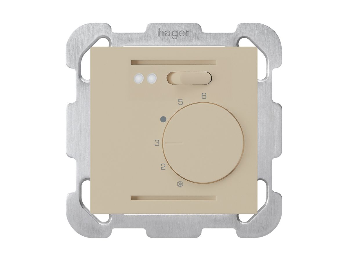 UP-Raumthermostat kallysto beige für Fussbodenheizung mit Befestigungsplatte