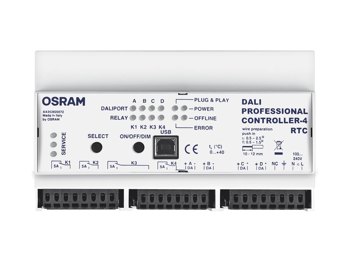 REG-Steuergerät DALI PRO Cont-4RTC 20W 100…240V
