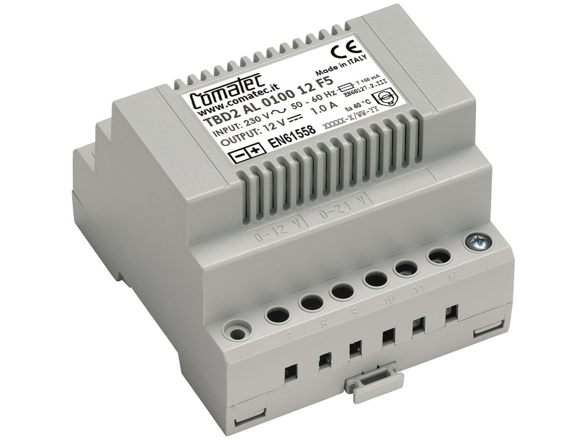 REG-Netzteil Comatec TBD2, IN: 230VAC, OUT: 12VDC/12W, geglättet, 5TE